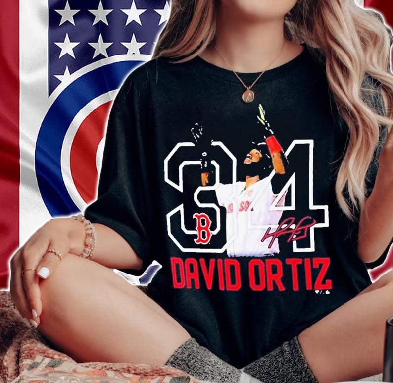 Boston Red Sox David Ortiz 34 Signatures Shirt t-shirt