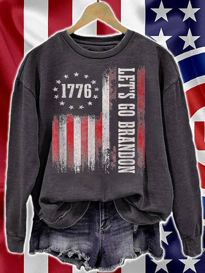 Let's Go Brandon USA Flag Vintage 1776 T-Shirt t-shirt sweatshirt