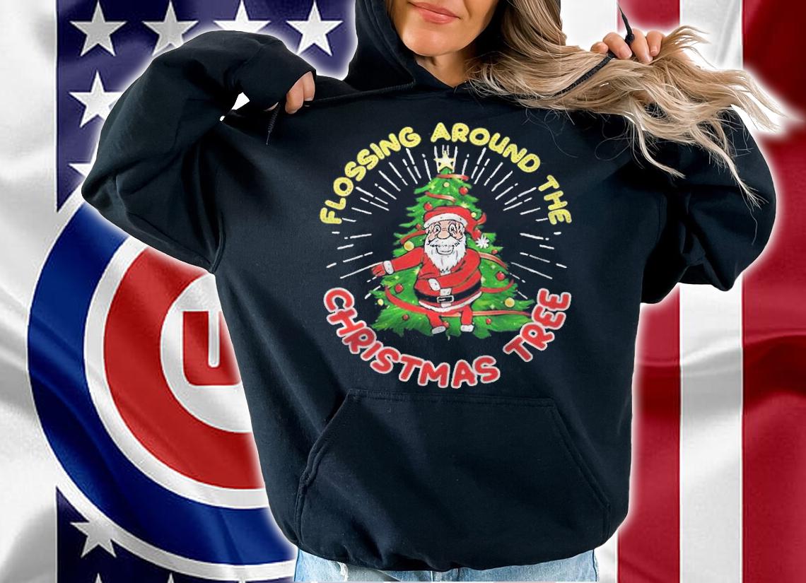 Santa flossing around the Christmas tree T-shirt t-shirt