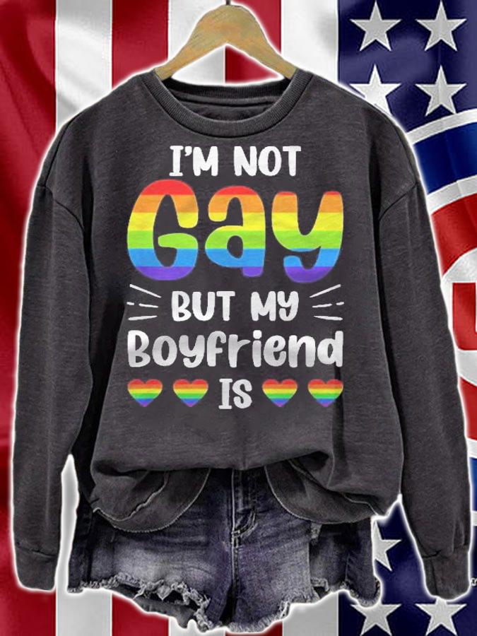 Im Not Gay But My Boyfriend Is Funny Gay Couple Gay Pride Shirt t-shirt