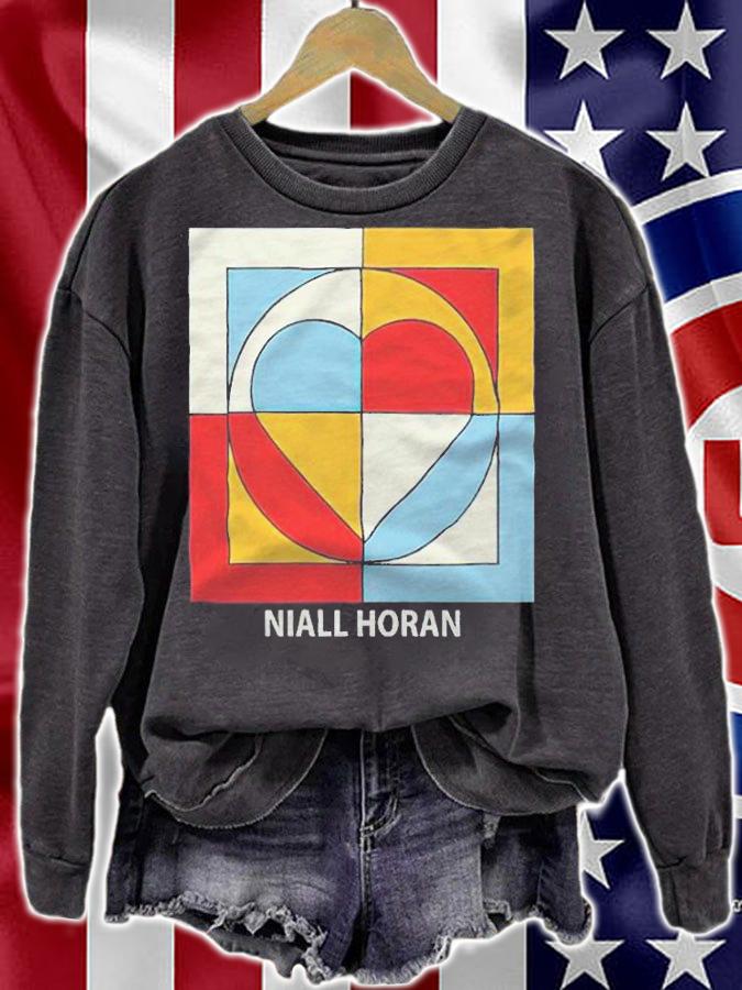 Niall Horan colour block heart T-shirt t-shirt sweatshirt