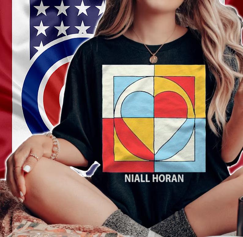 Niall Horan colour block heart T-shirt t-shirt woman shirt