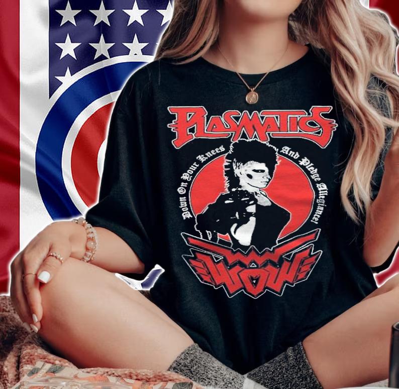 Plasmatics down on your knees and pledge allegiance T-shirt t-shirt