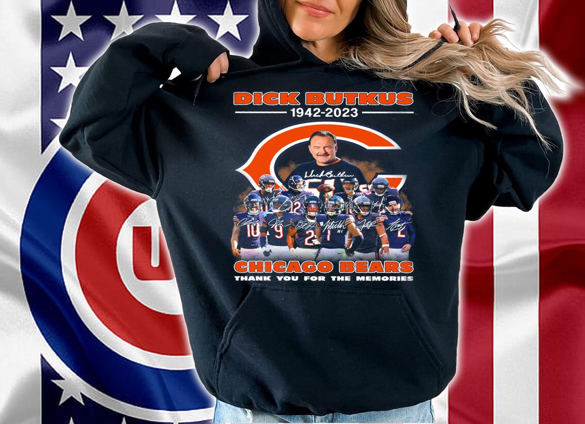 RIP Dick Butkus Chicago Bears signatures thank you for the memories t-shirt