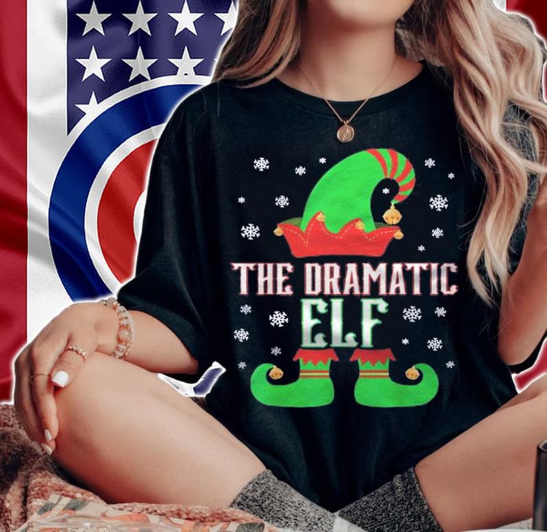 The Dramatic Elf Matching Family Group Christmas Pajama Shirt t-shirt woman shirt