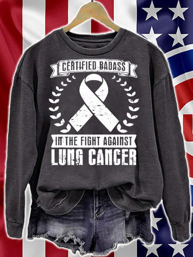 Funny Cancer Fighter Gift Lung Cancer Awareness T-Shirt t-shirt sweatshirt