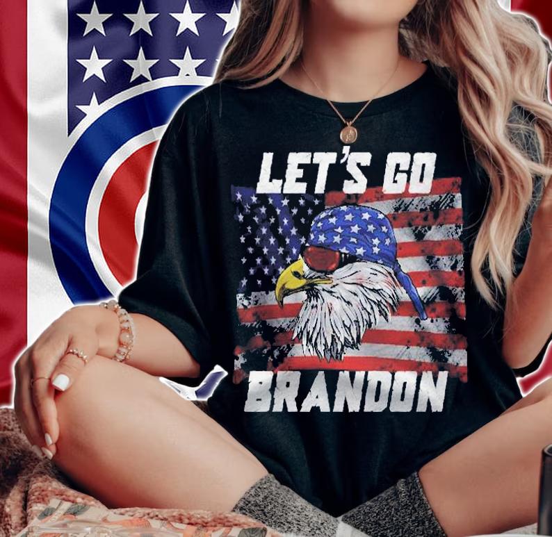 Lets Go Brandon American Flag Eagle Sunglasses Shirt t-shirt