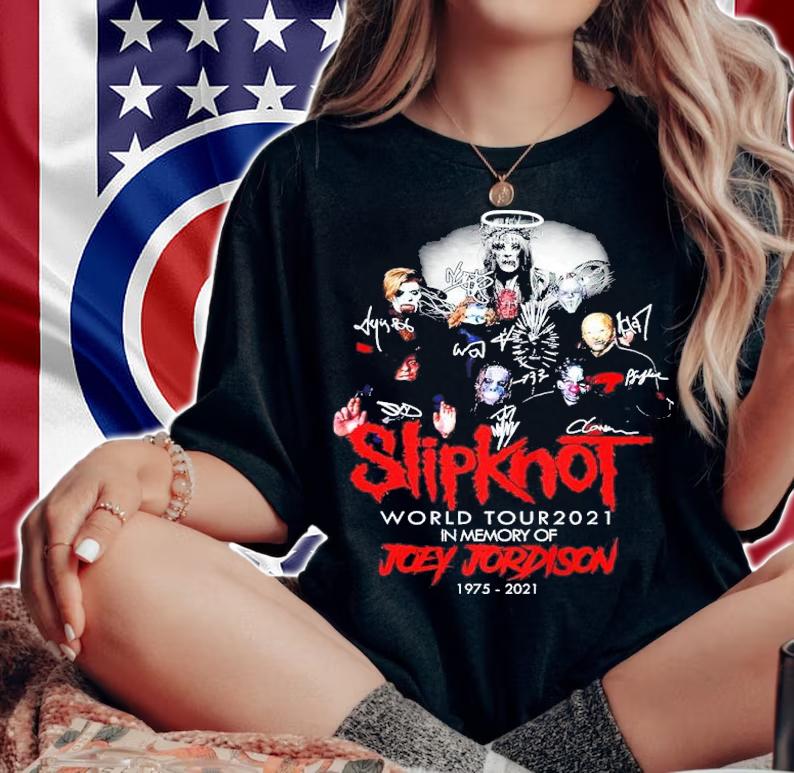 Slipknot World Tour 2021 In Memory Of Joey Jordison 1975-2021 Signatures Shirt t-shirt woman shirt