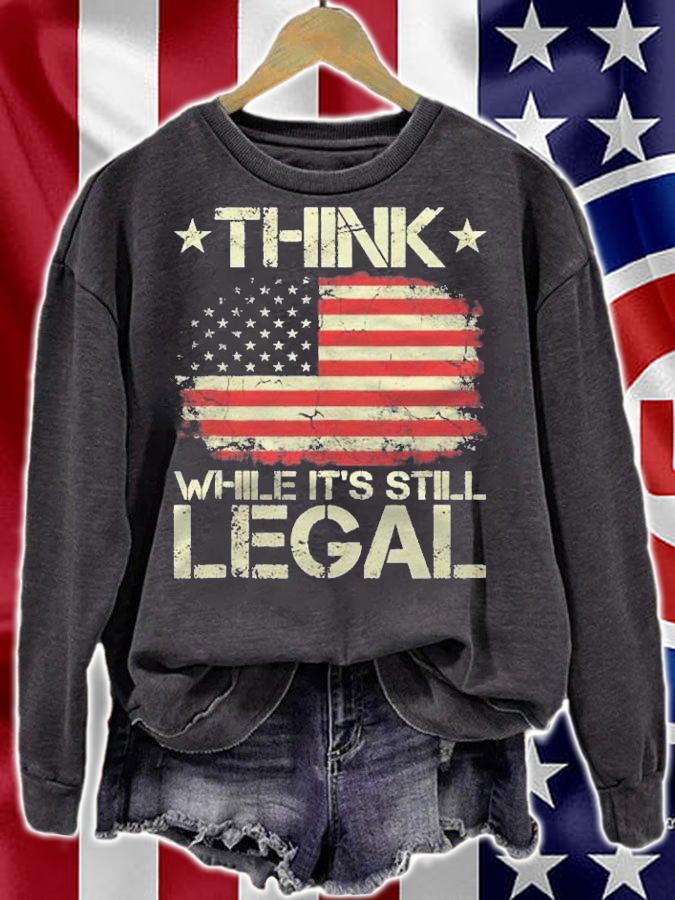 Vintage Old American Flag Think While Its Still Legal Shirt t-shirt