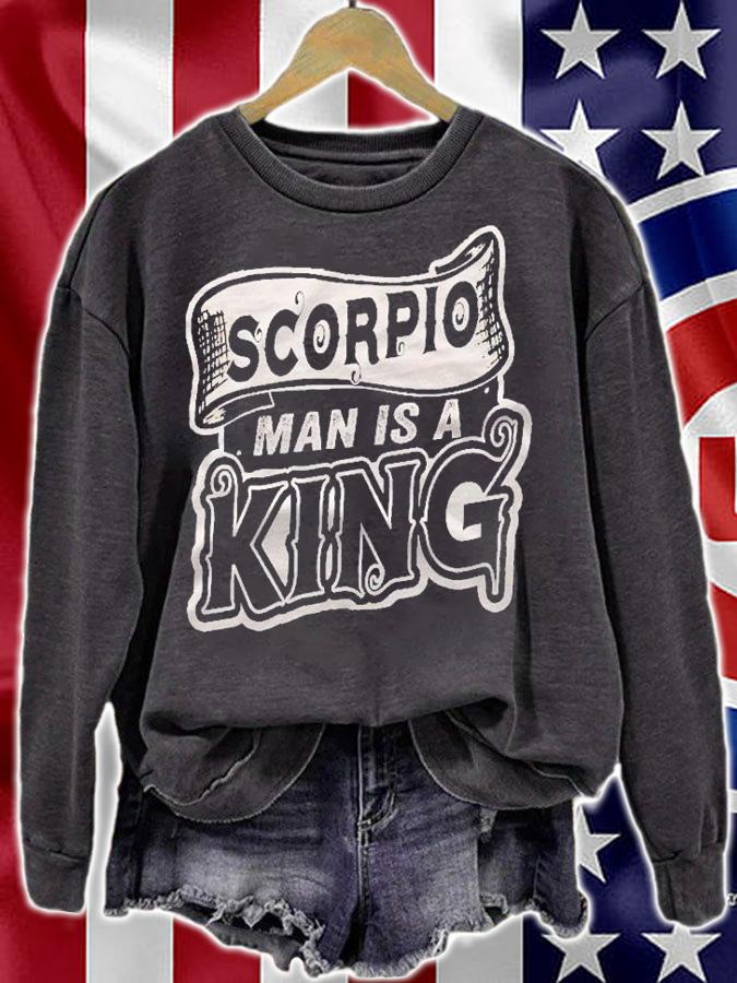 Scorpio Man Is A King Funny Scorpio Shirt t-shirt