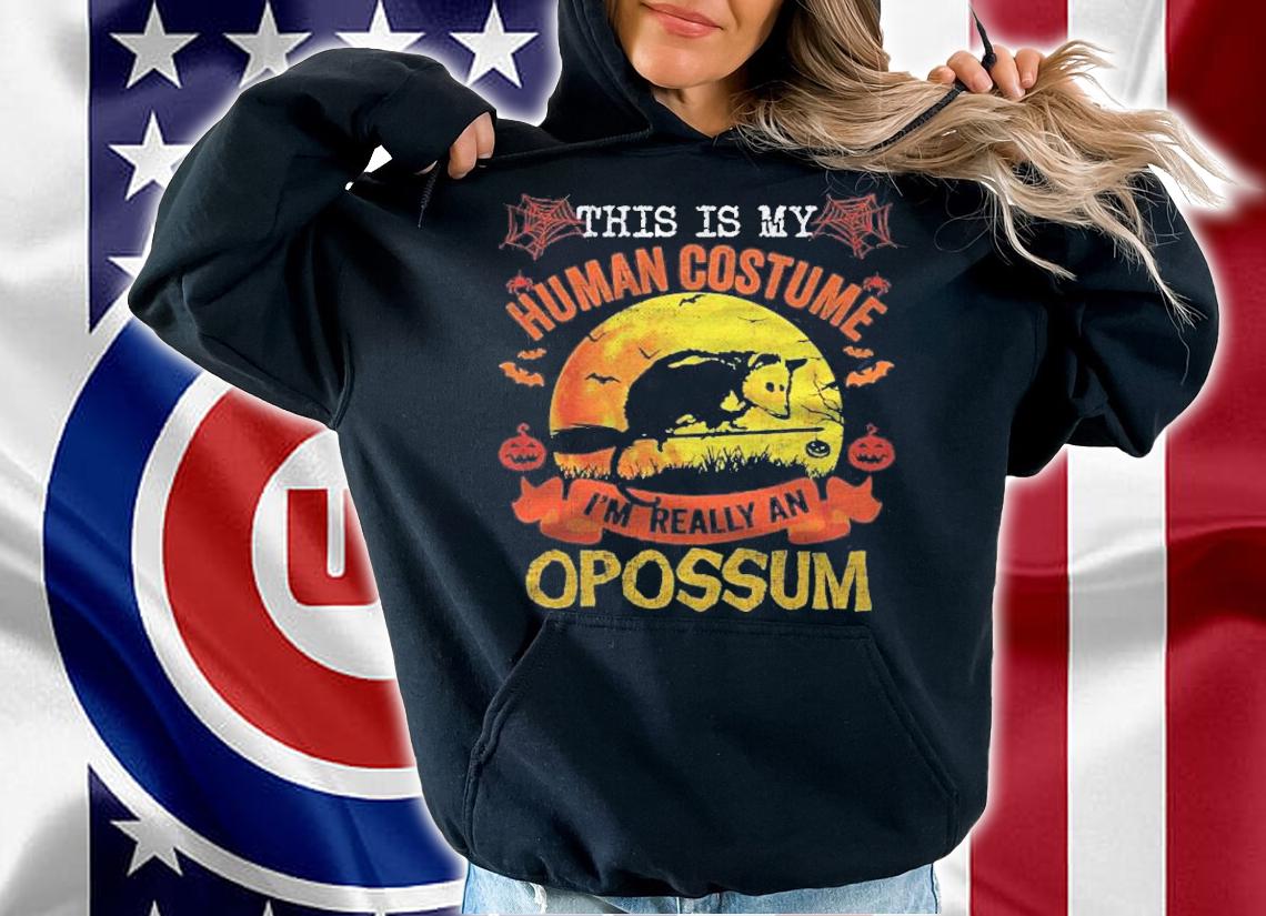 This Is My Human Costume Im Really An Opossum Halloween Shirt t-shirt hoodie