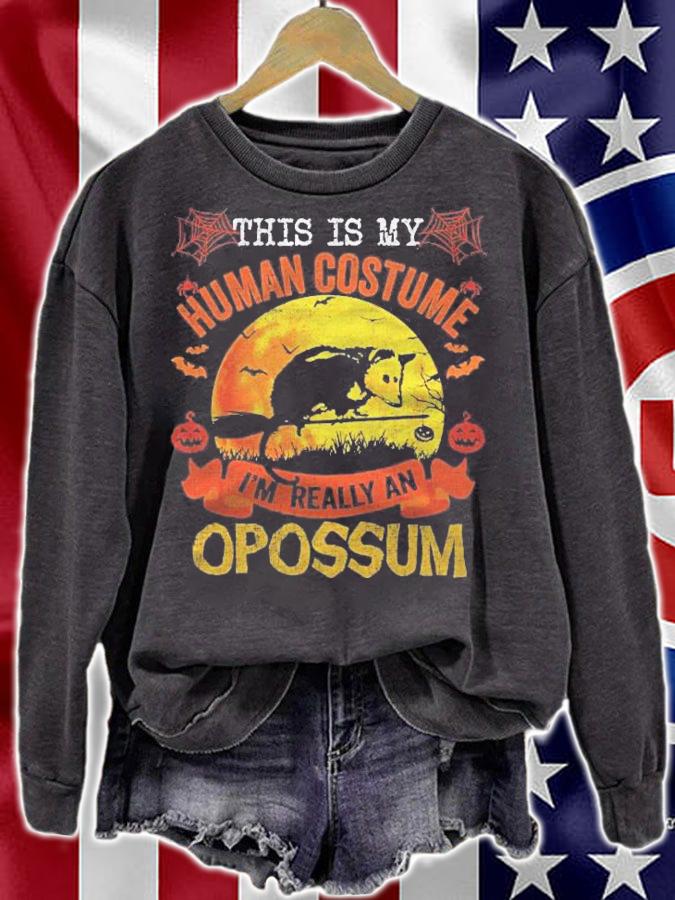 This Is My Human Costume Im Really An Opossum Halloween Shirt t-shirt sweatshirt
