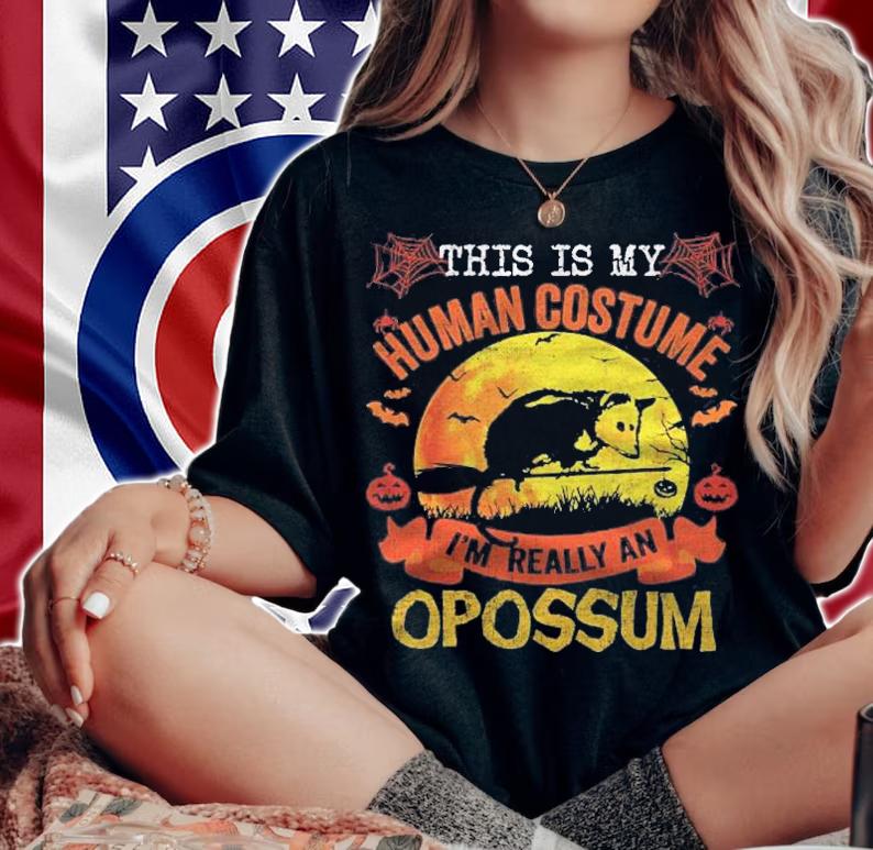 This Is My Human Costume Im Really An Opossum Halloween Shirt t-shirt woman shirt