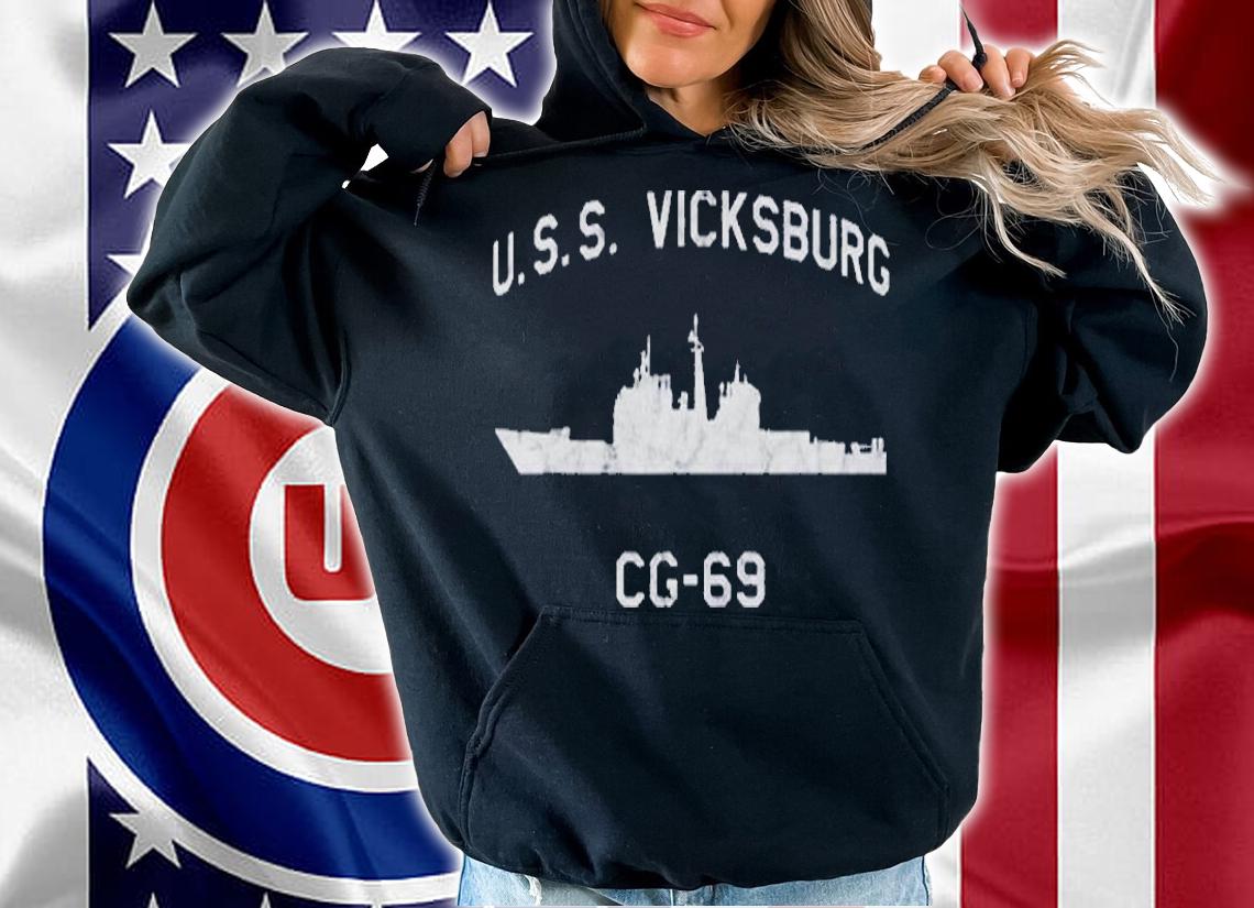 Uss Vicksburg Cg-69 Ship Waterline Profile T-Shirt t-shirt