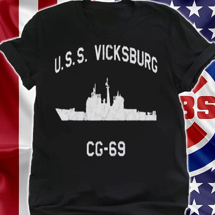Uss Vicksburg Cg-69 Ship Waterline Profile T-Shirt t-shirt