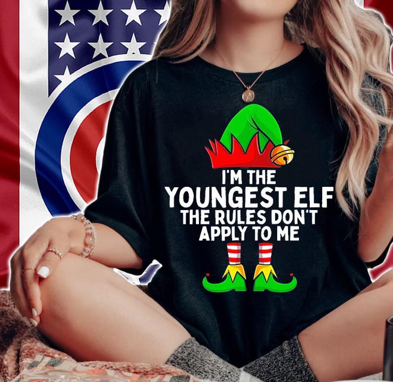 I'm The Youngest Elf Matching Family Christmas T-Shirt t-shirt