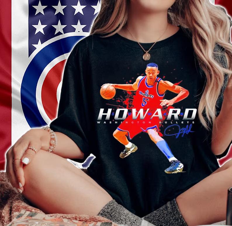 Juwan Howard Washington Bullets Basketball Signatures Shirt t-shirt woman shirt
