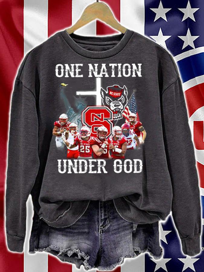 NC State Wolfpack One Nation Under God t-shirt sweatshirt