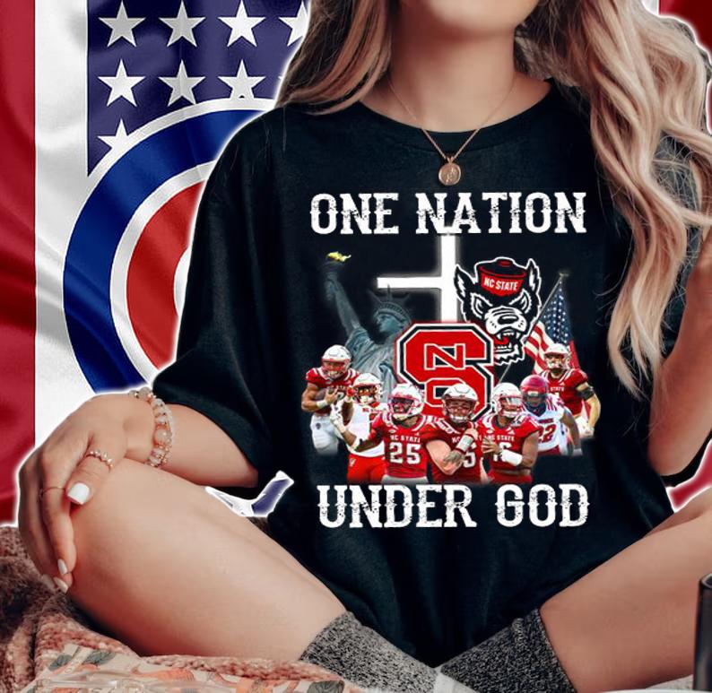 NC State Wolfpack One Nation Under God t-shirt woman shirt