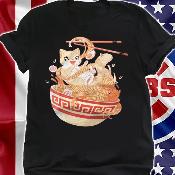 Ramen Cat Tshirt Kawaii Anime Tee Japanese Gift Shirt t-shirt shirt