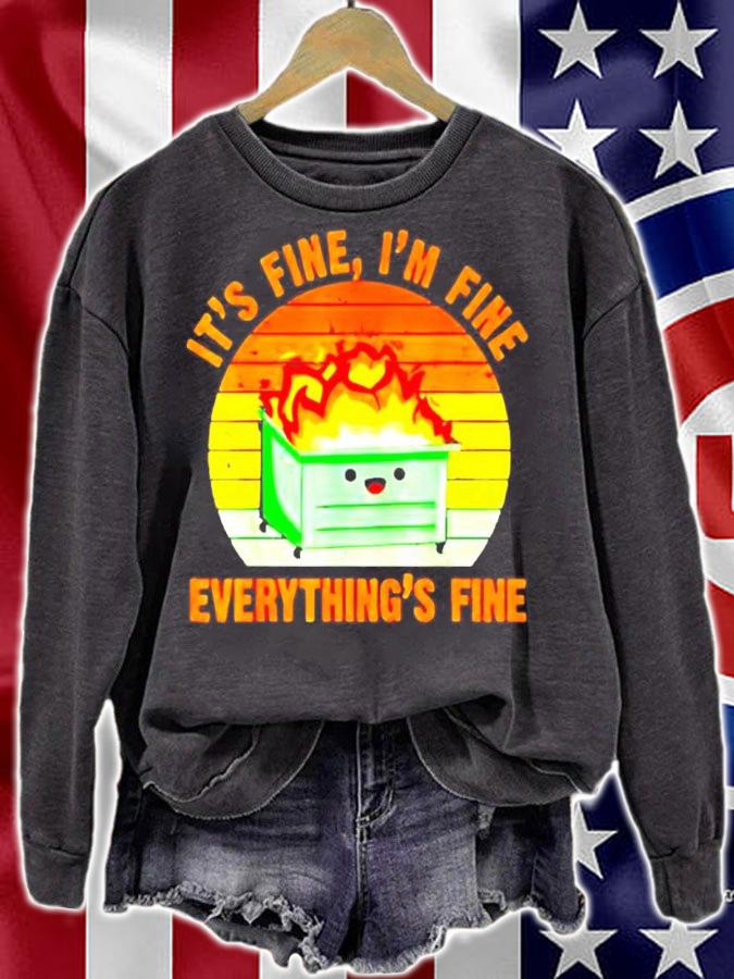 Dumpster Fire It's Fine I'm Fine Everything's Fine Vintage Shirt t-shirt sweatshirt