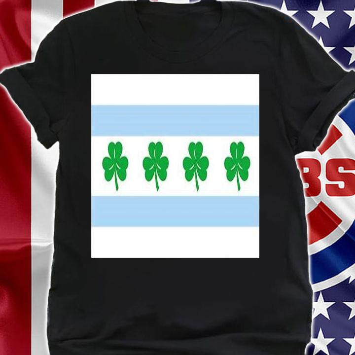 CHICAGO FLAG SHAMROCK Clover Irish St Patrick Day T-Shirt shirt