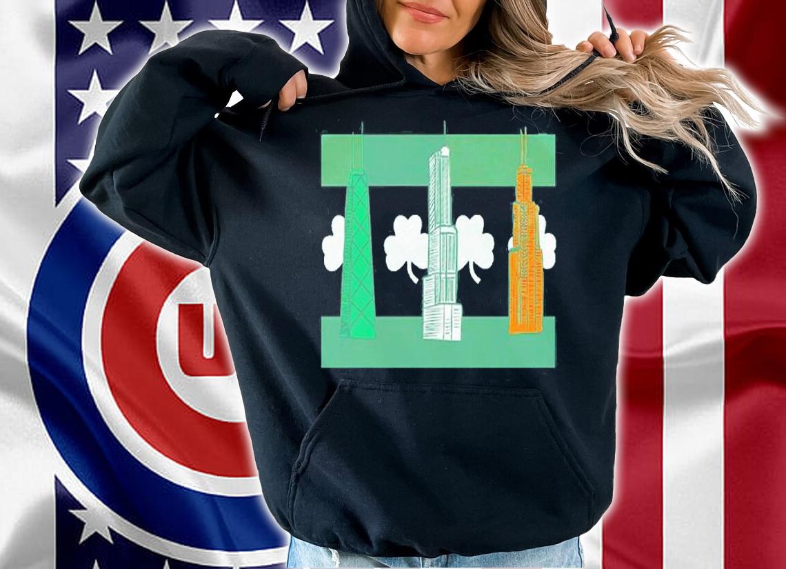 Chicago Shamrock Skyline II St Patrick's Day T-Shirt hoodie