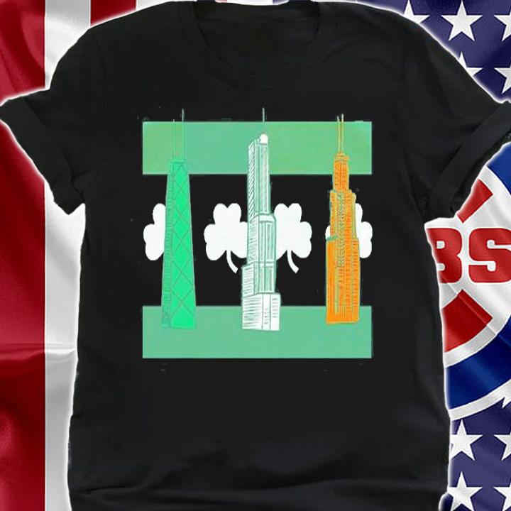 Chicago Shamrock Skyline II St Patrick's Day T-Shirt shirt