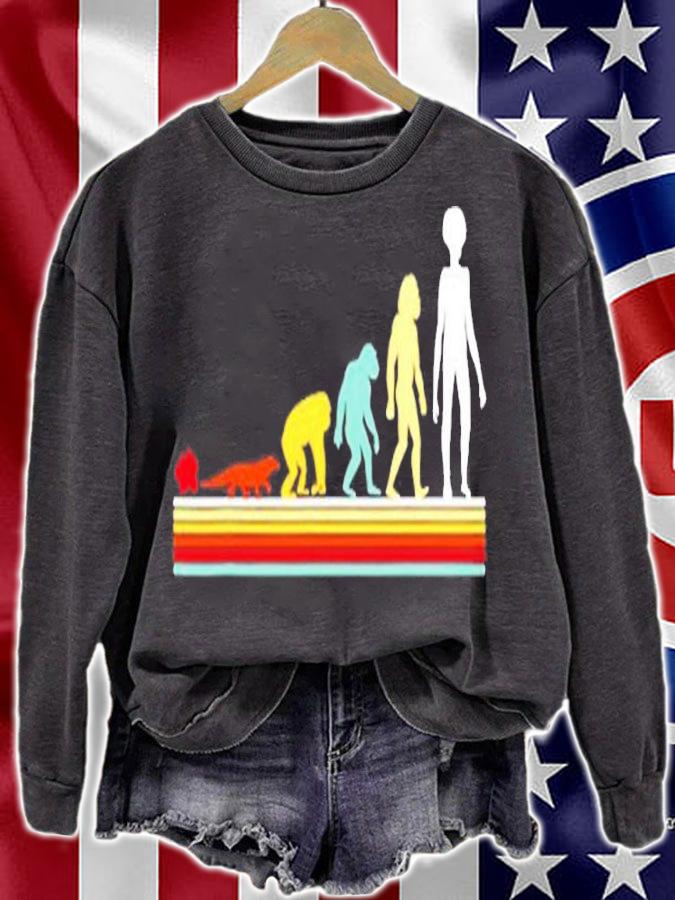 Evolution Of Alien Abduction Retro Vintage Alien Evolution T-Shirt sweatshirt