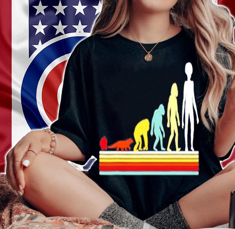 Evolution Of Alien Abduction Retro Vintage Alien Evolution T-Shirt woman shirt
