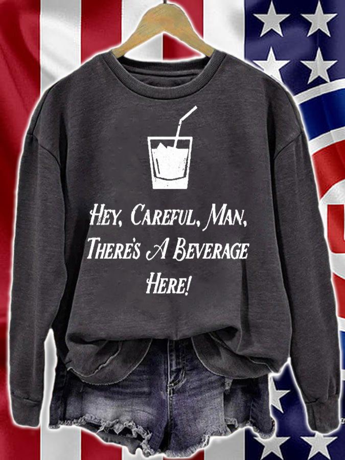 Lebowski White Russian Hey Ccareful Man There's A Beverage Here T-Shirt