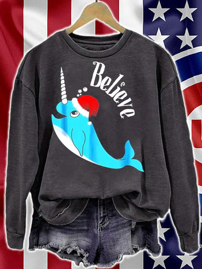 Narwhal Christmas Cute Unicorn of the Sea Pajama shirt