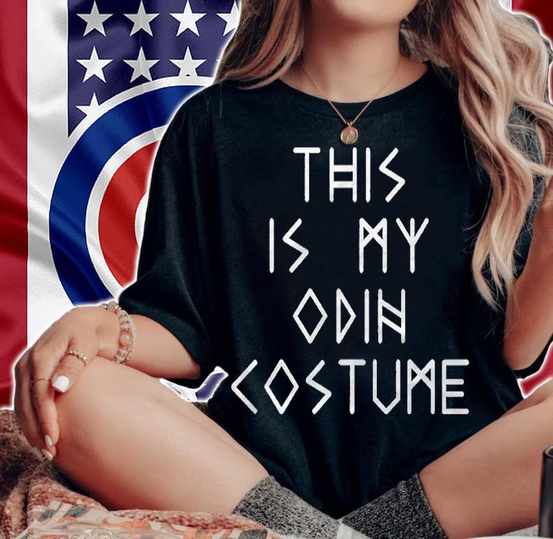 Odin Costume Halloween Nordic Norse Mythology Lazy Easy Shirt woman shirt