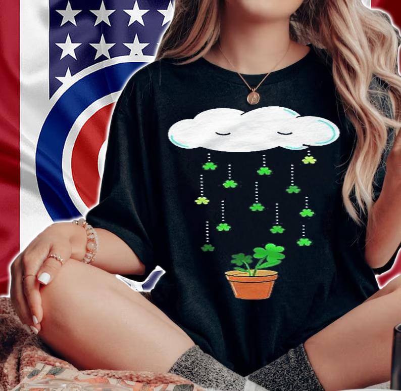 St. Patricks Day Shirt For Kids Raining Clovers Shirt