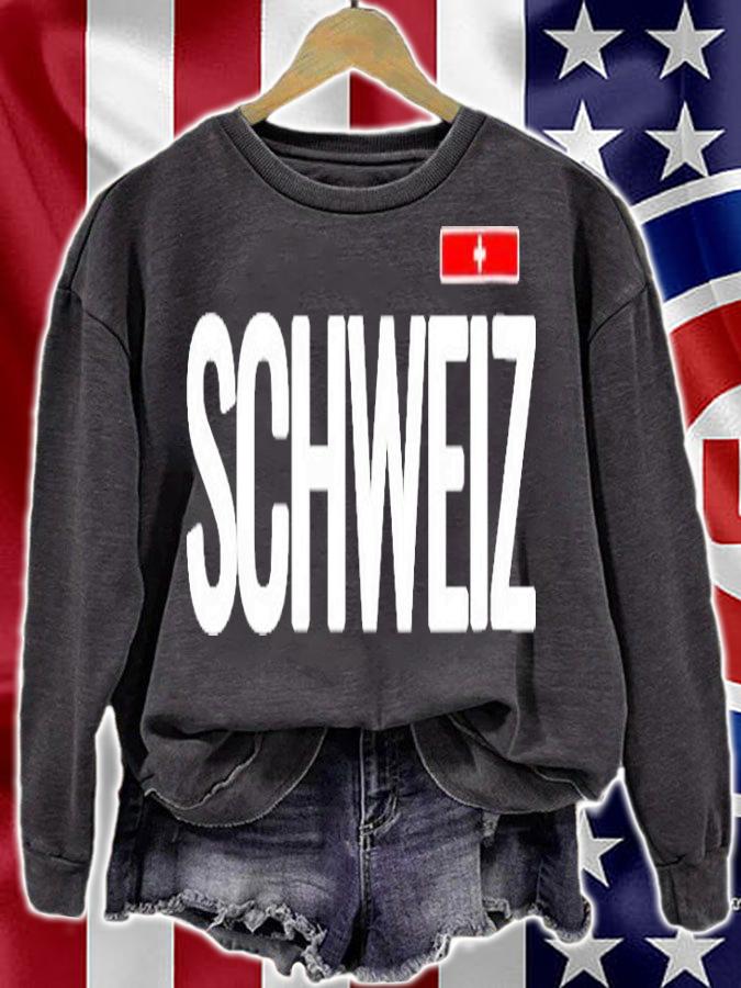 Womens Switzerland Swiss Schweiz Flag Gift Shirt