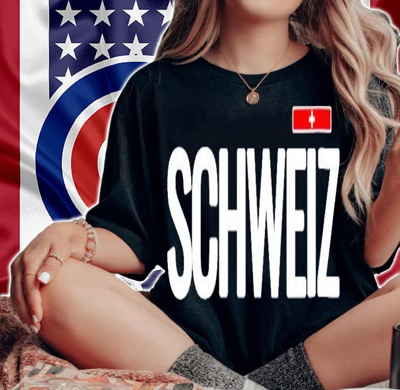 Womens Switzerland Swiss Schweiz Flag Gift Shirt