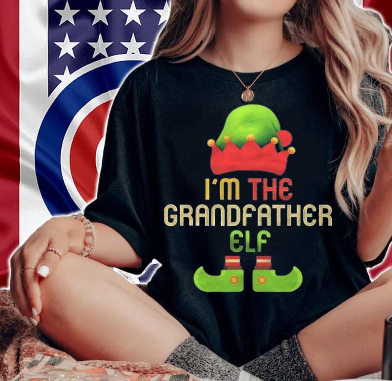 Grandfather Elf Christmas Matching Family Pajama Christmas Shirt woman shirt