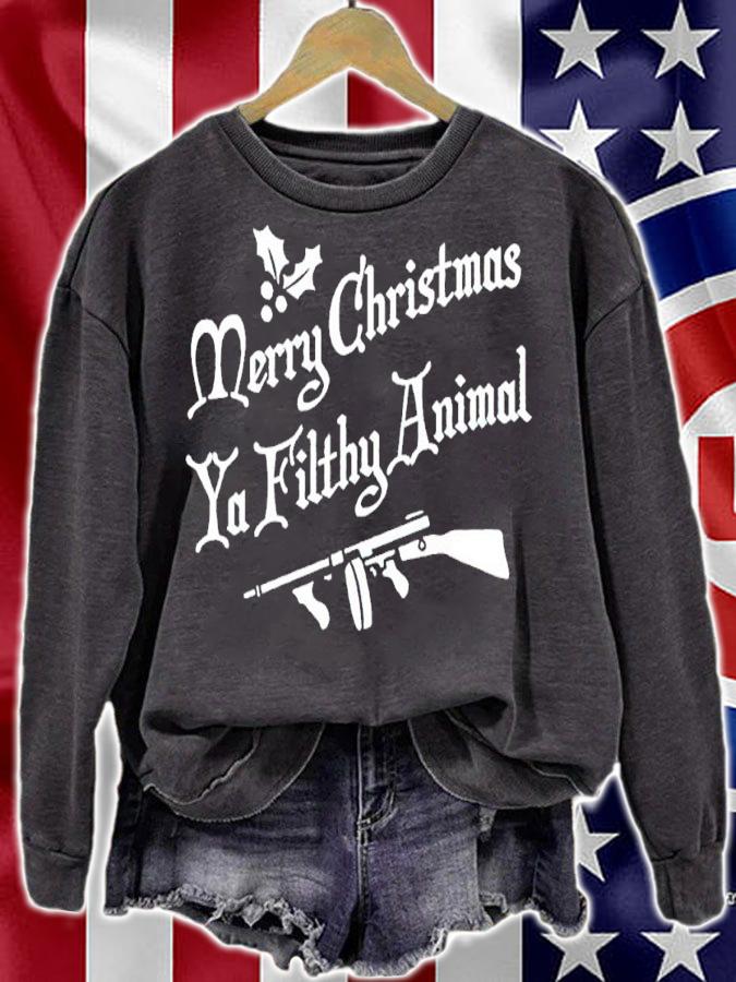 Gun Merry Christmas Ya Filthy Animal Shirt