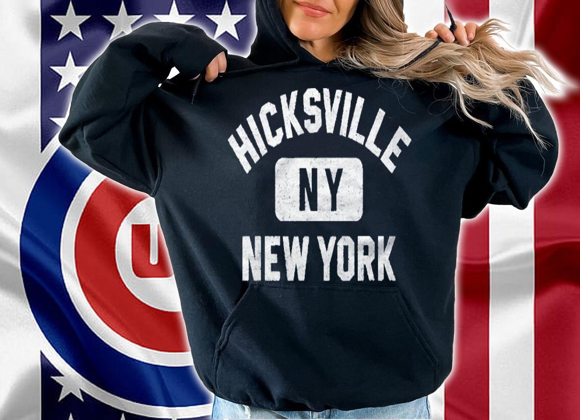 Hicksville Ny New York Pink Distress White Print Shirt