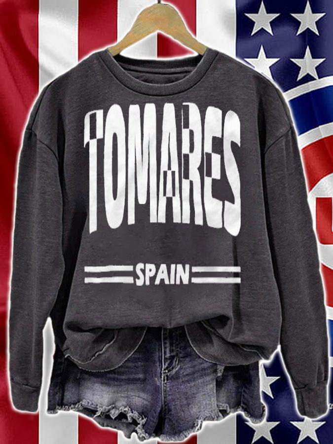 Tomares Spain Spanish city in white T-shirt sweatshirt