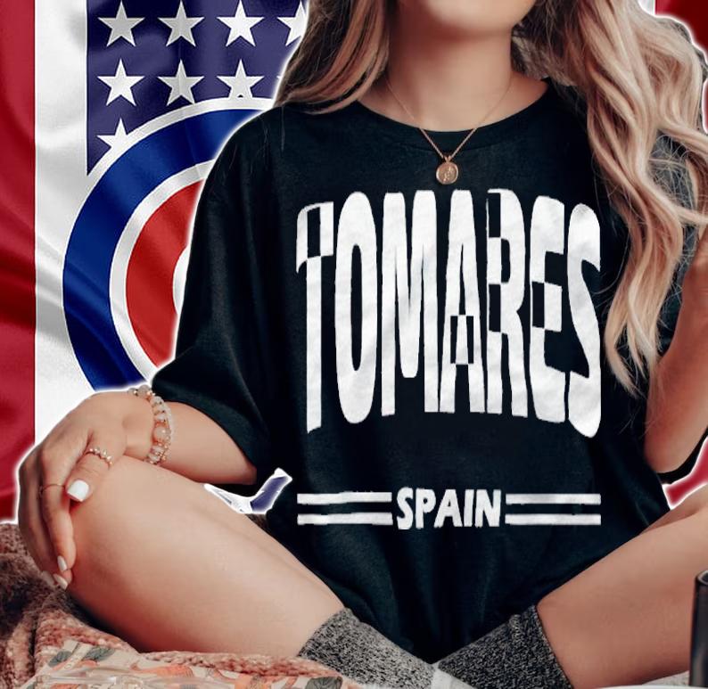 Tomares Spain Spanish city in white T-shirt woman shirt