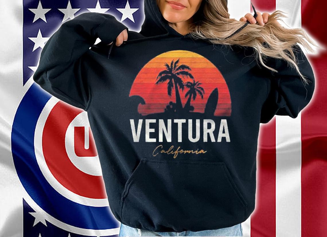 Ventura Beach California Palms Vacation Surf Sundown Shirt hoodie