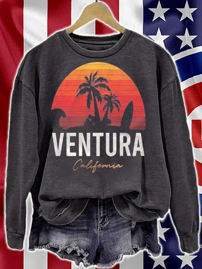 Ventura Beach California Palms Vacation Surf Sundown Shirt sweatshirt