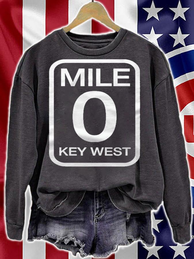 Womens Florida Keys Us Highway Mile 0 Key West Shirt sweatshirt