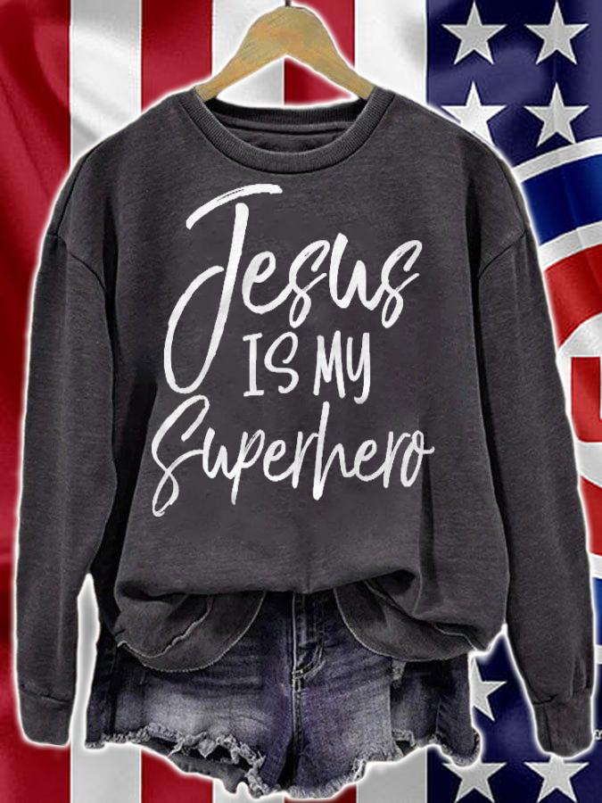 Christian Salvation Quote Cute Saying Jesus Is My Superhero Premium T-shirt sweatshirt