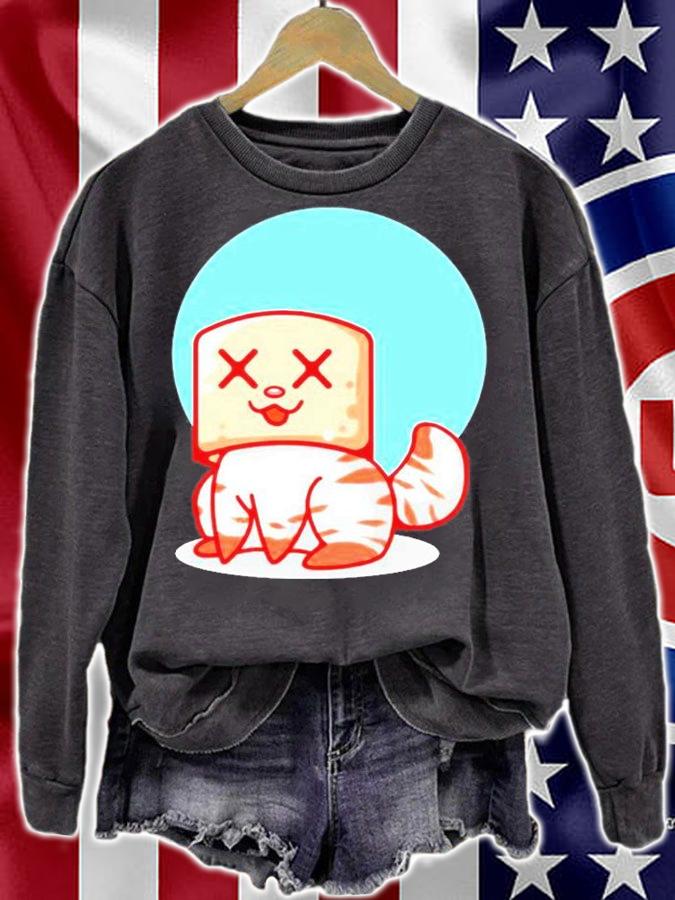 Little Cat Wearing A Marshmallow Mask Kitty Cats T-Shirt sweatshirt