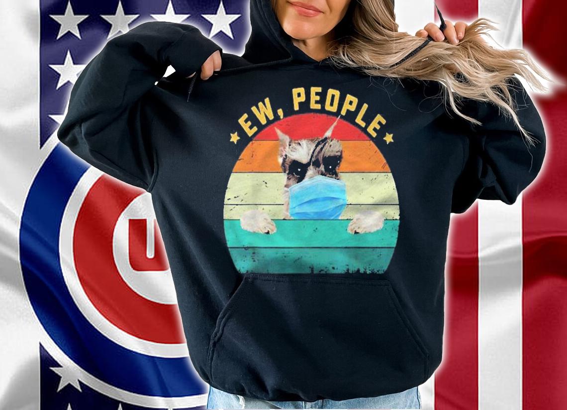 Cute Schnauzer Dog Ew People Dog Wearing A Face Mask Shirt hoodie