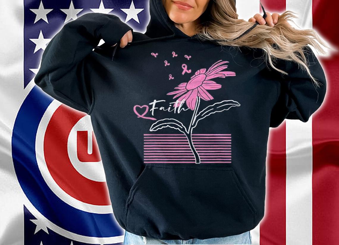 Faith Daisy Ribbon Breast Cancer shirt hoodie