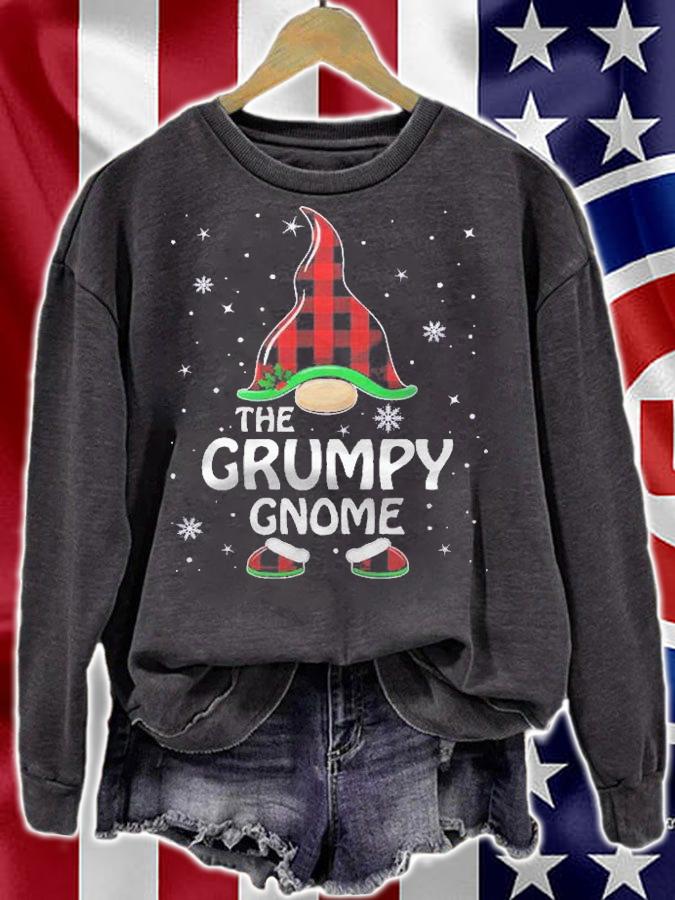 Grumpy Gnome Buffalo Plaid Matching Family Christmas Pajama Shirt sweatshirt