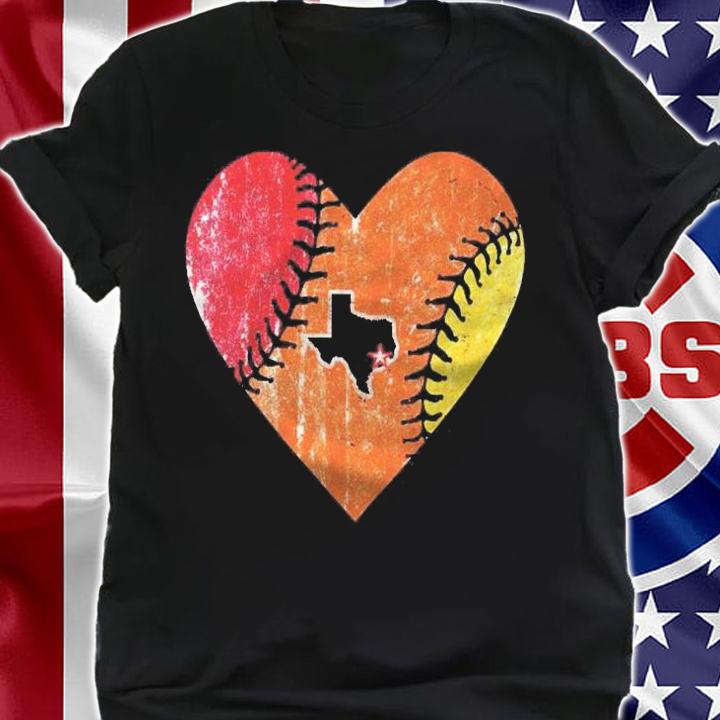 Houston Baseball Heart Vintage Throwback H Town Texas Gift Shirt shirt